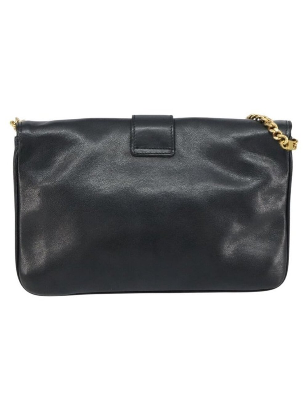 Authentic CELINE Chain Shoulder Bag Leather Black Gold - Picture 9 of 16